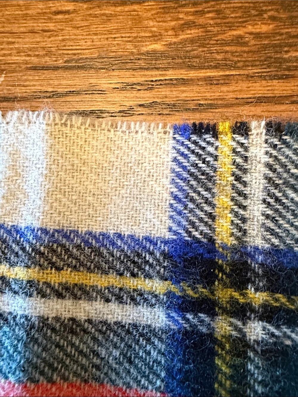 Vintage Made in Scotland 100% Pure Wool Tartan Plaid Scarf Fringe 56”